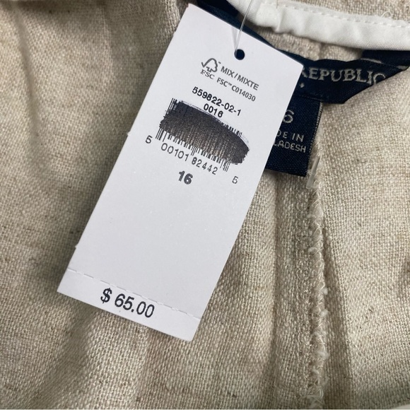 NWT Banana Republic Paperbag Waist Tan Linen Blend Chino Shorts Belt Pockets 16 - Picture 4 of 13